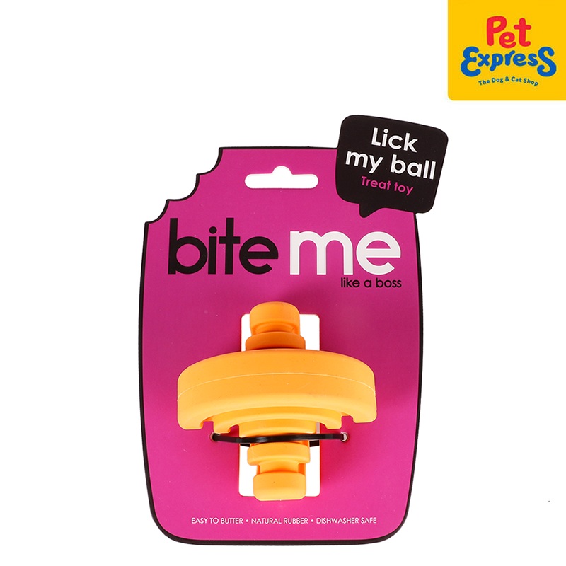 [FOR PRE-ORDER] Bite Me Lick My Ball - Snack Dog Toy Orange