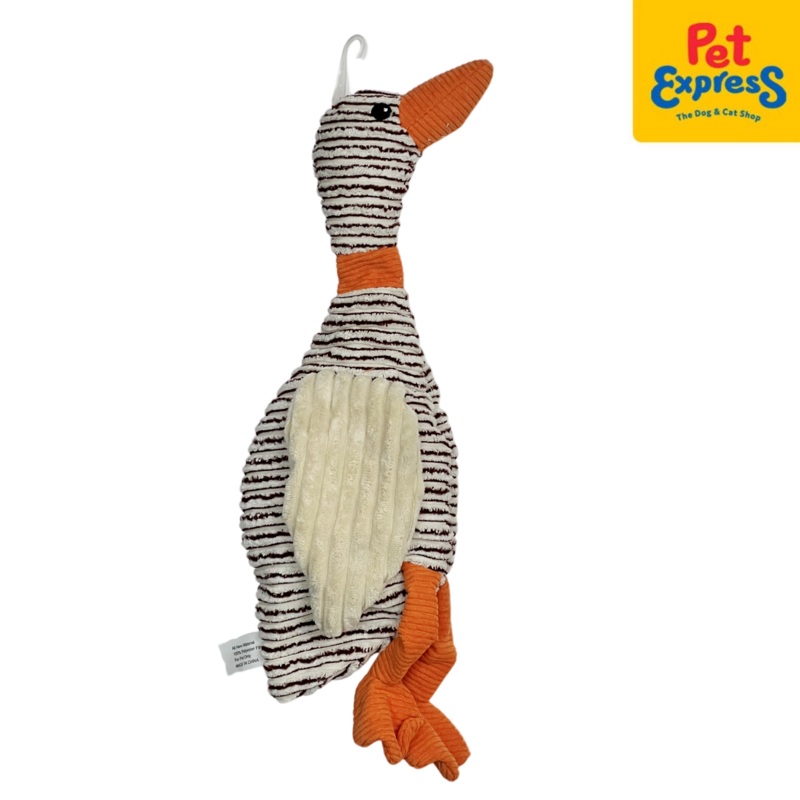 Pet Pals Plush Squeaky Corduroy Beige Duck Dog Toy 38cm