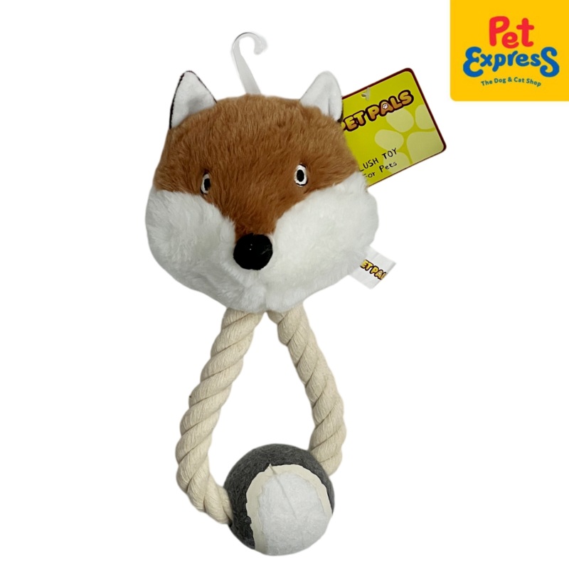 Pet Pals Plush Squeaky Fox with Ball Dog Toy 25cm