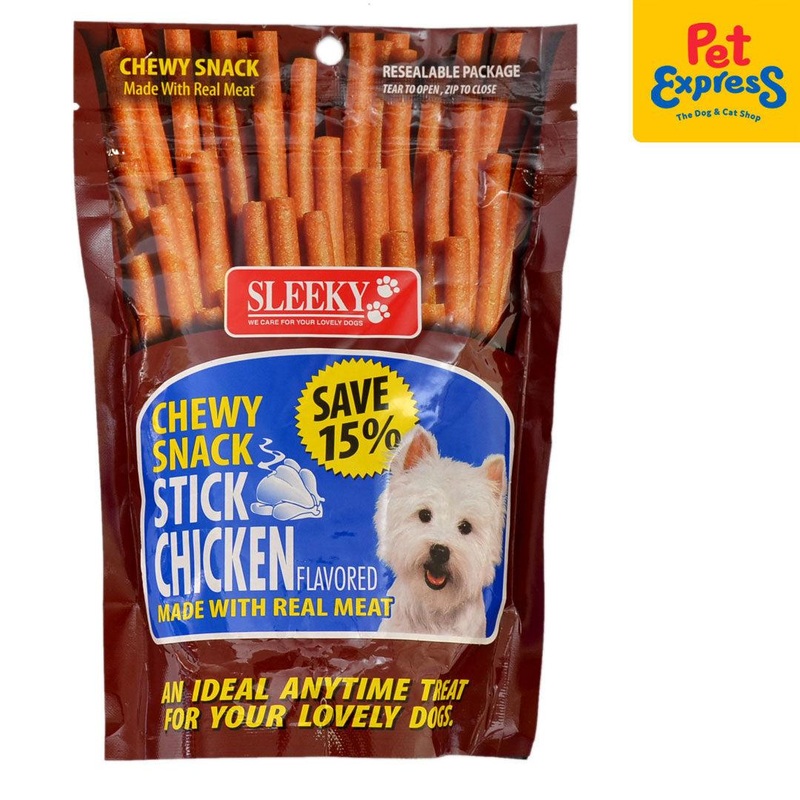 Sleeky Chewy Snack Stick  Chicken Dog Treats 175g