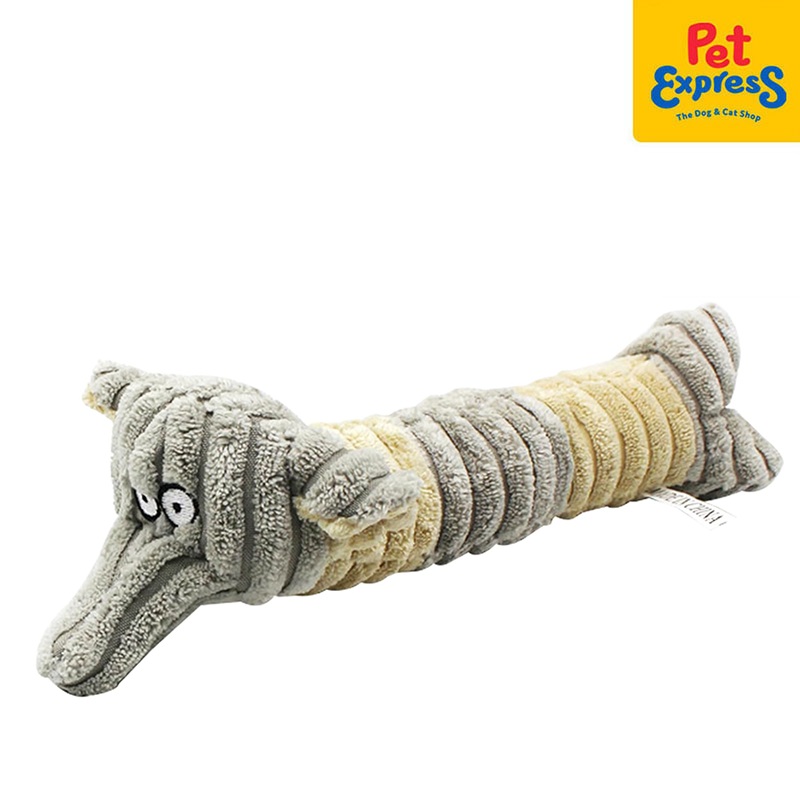 Approved Plush Long Gray Elephant Dog Toy