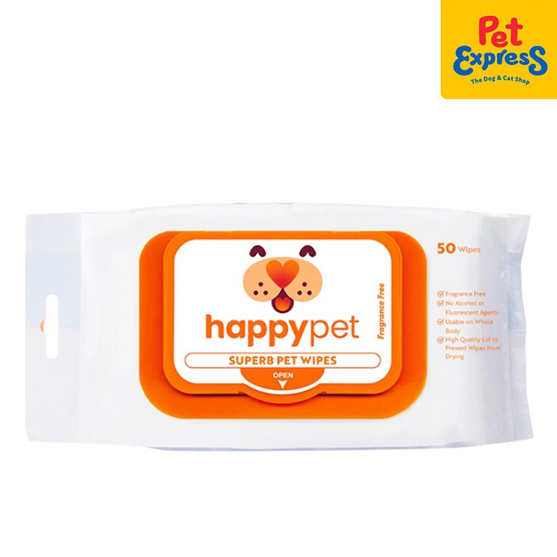 Happy Pet Superb Fragrance Free Pet Wipes 50s