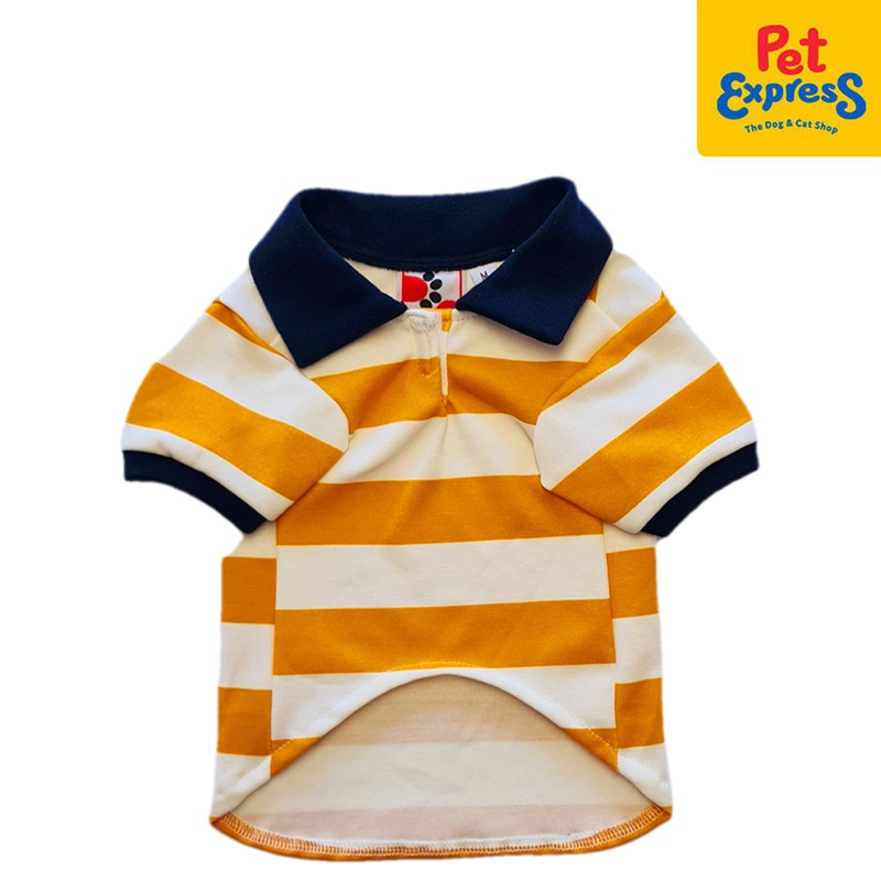 Pawsh Couture Toby Polo Stripes Dog Apparel Small Mustard