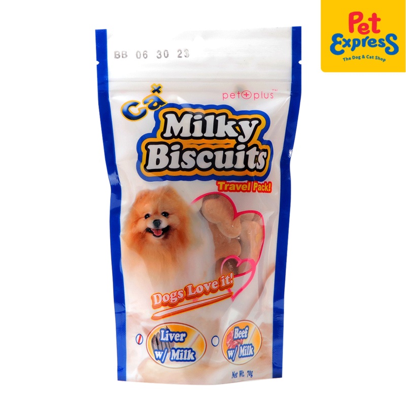Pet Plus Calcium Milky Biscuit Travel Pack Liver and Milk Dog Treats 70g