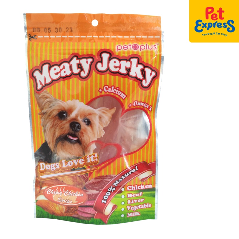 Pet Plus Meaty Jerky Chewy Chicken Strips Dog Treats