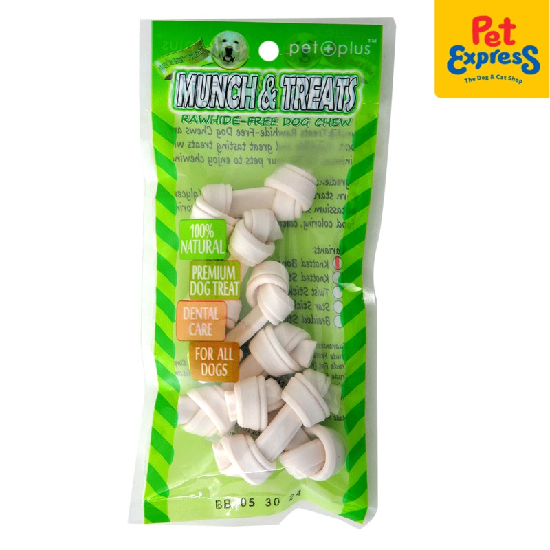 Pet Plus Munch and Treats Rawhide Free Knotted Bone Milk Dog Treats