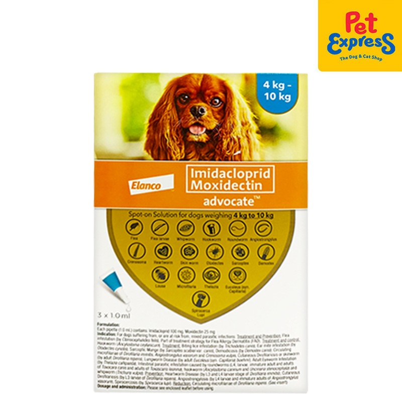 Advocate Spot On for Medium Breed Dogs 4-10kg (3 pipets)