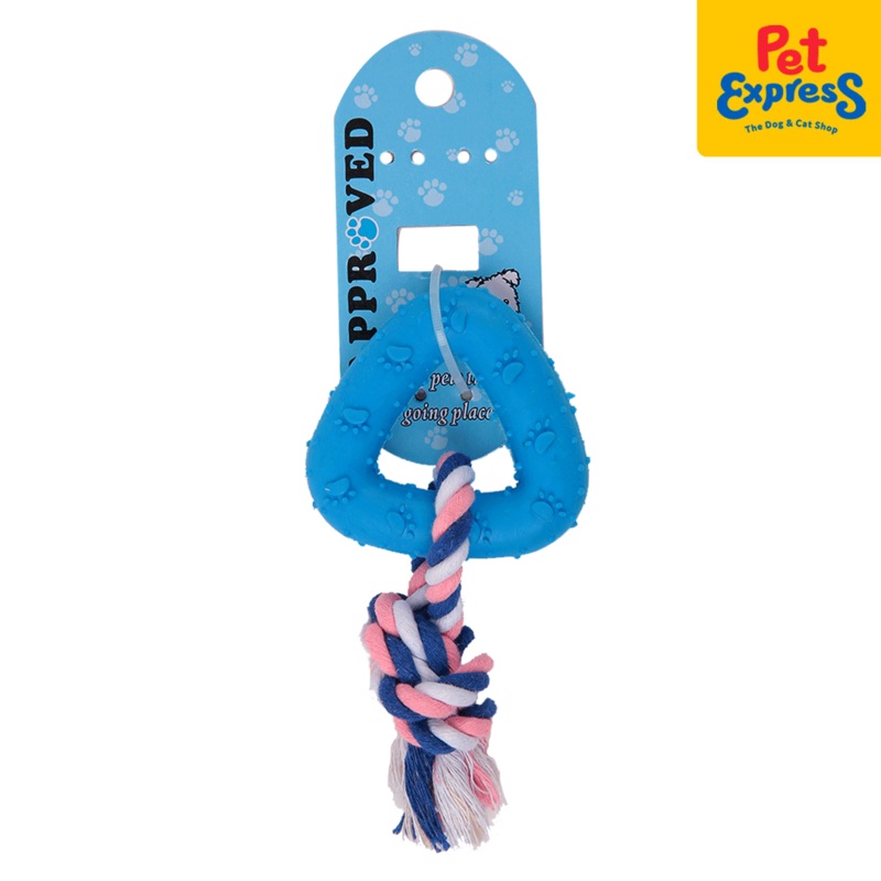 Approved Teether Triangle with Rope Dog Toy