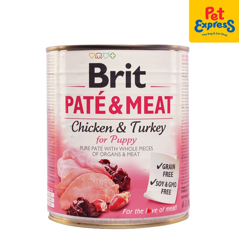 Brit Pate and Meat Puppy Chicken and Turkey Wet Dog Food 800g