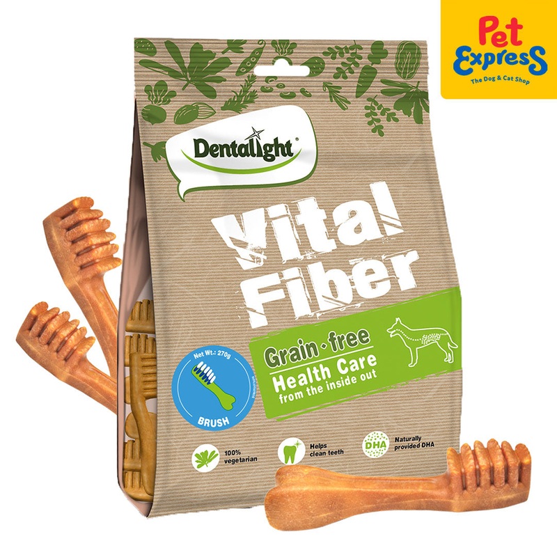 Dentalight Vital Fiber Grain Free Dental Brush Health Care Dog Treats 30s 270g