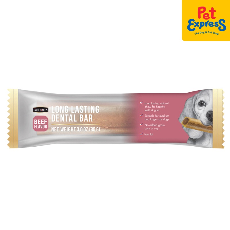Goodies Long Lasting Dental Bar Beef Dog Treats 85g