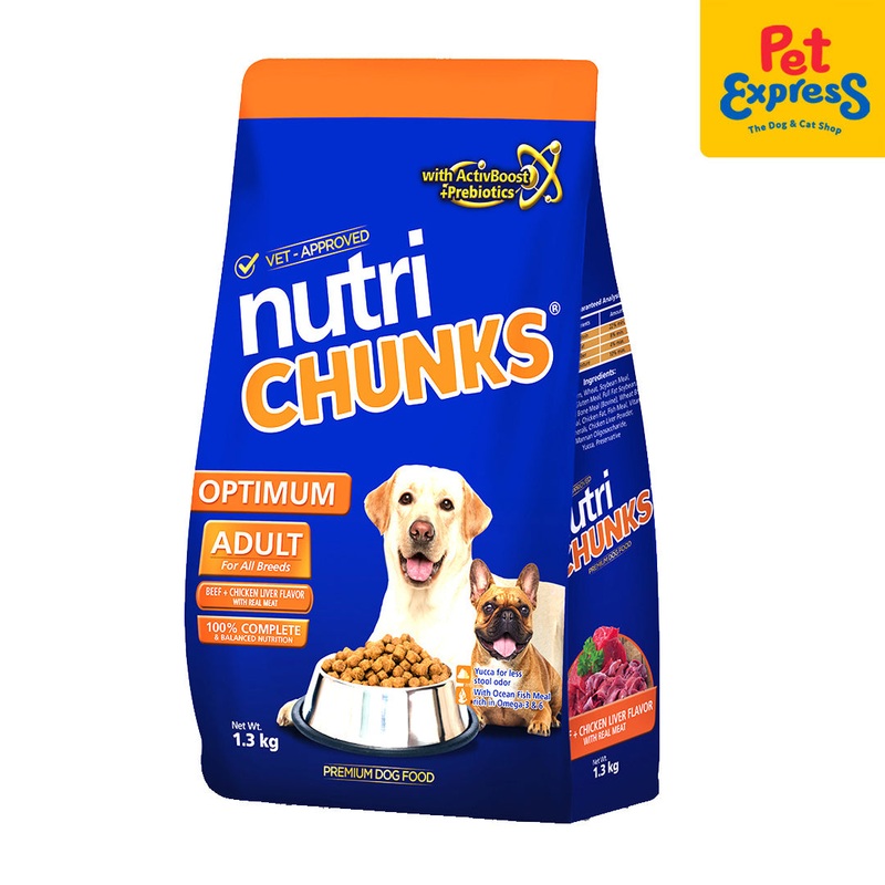 Nutri Chunks Adult Optimum Beef and Chicken Liver Dry Dog Food 1.3kg