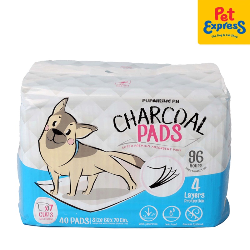Pupaholic Training Pads Charcoal 60x70cm 40s Large
