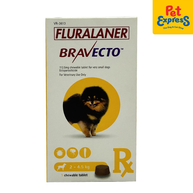 Bravecto Tick and Flea for Extra Small Dogs 112.5mg 2-4.5kg