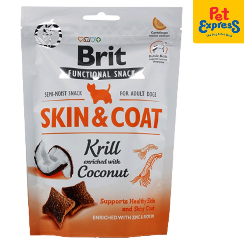 Brit Functional Snack Adult Skin and Coat Krill Dog Treats 150g