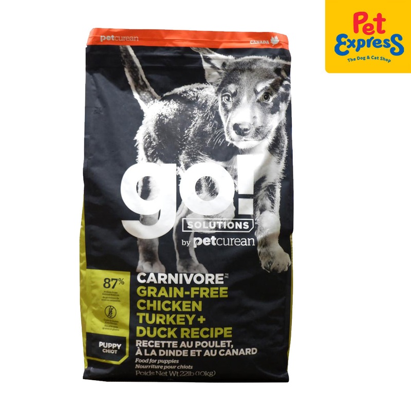 Go! Solutions Carnivore Grain Free Chicken Turkey and Duck Recipe Puppy Dry Dog Food 22lbs