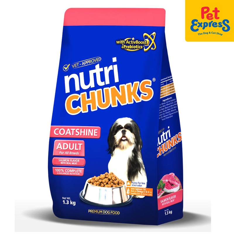 Nutri Chunks Adult Coat Shine Salmon Dry Dog Food 1.3kg