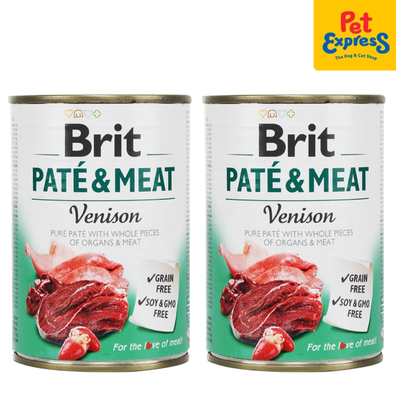 Brit Pate and Meat Venison Wet Dog Food 400g (2 cans)