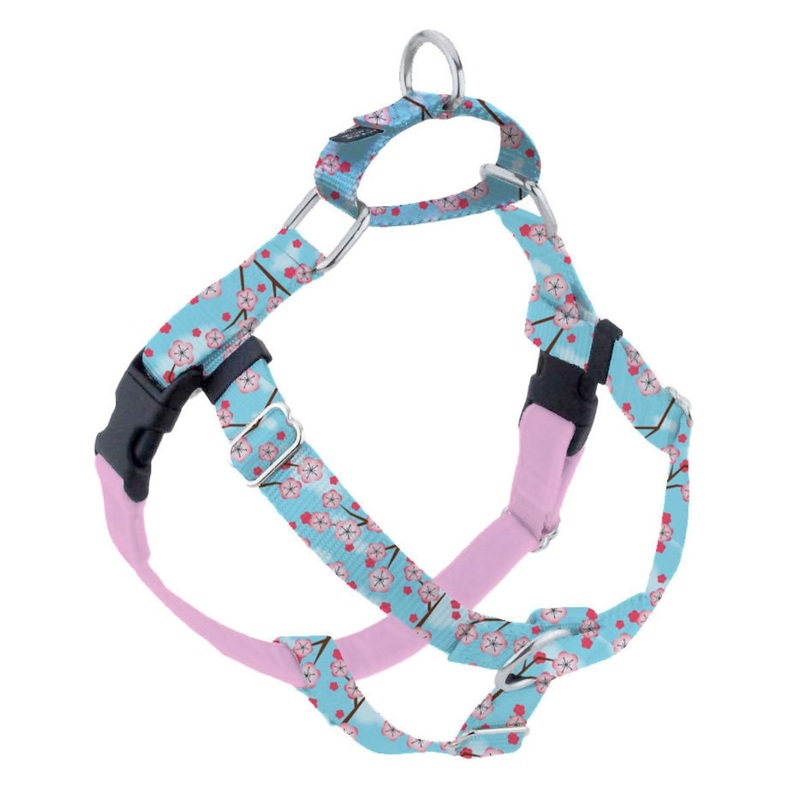 2 Hounds Design Freedom No-Pull Dog Harness Cherry Blossoms 5/8"M 24"28"