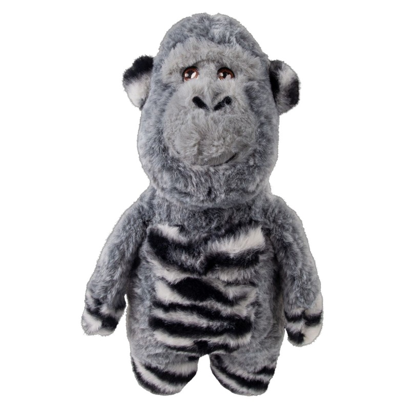 KONG Jungle Jamz Gorilla Plush Dog Toy M/L Gray
