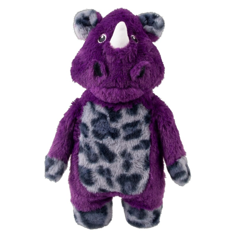 KONG Jungle Jamz Rhino Plush Dog Toy M/L Purple