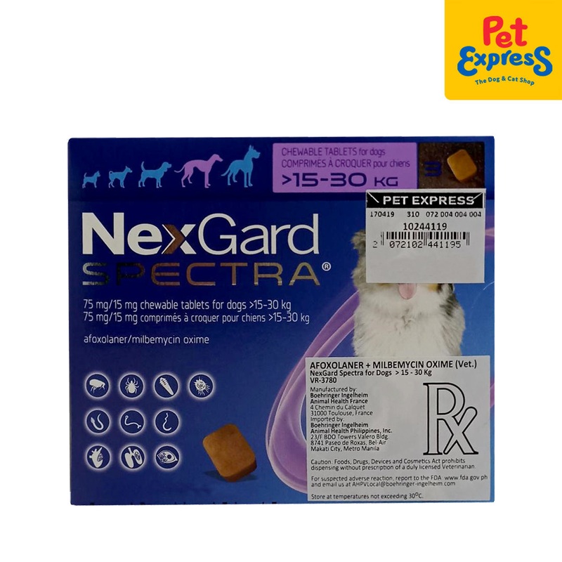NexGard Spectra Chewable Tablet for Large Breed Dogs >15-30kg (3 tablets)
