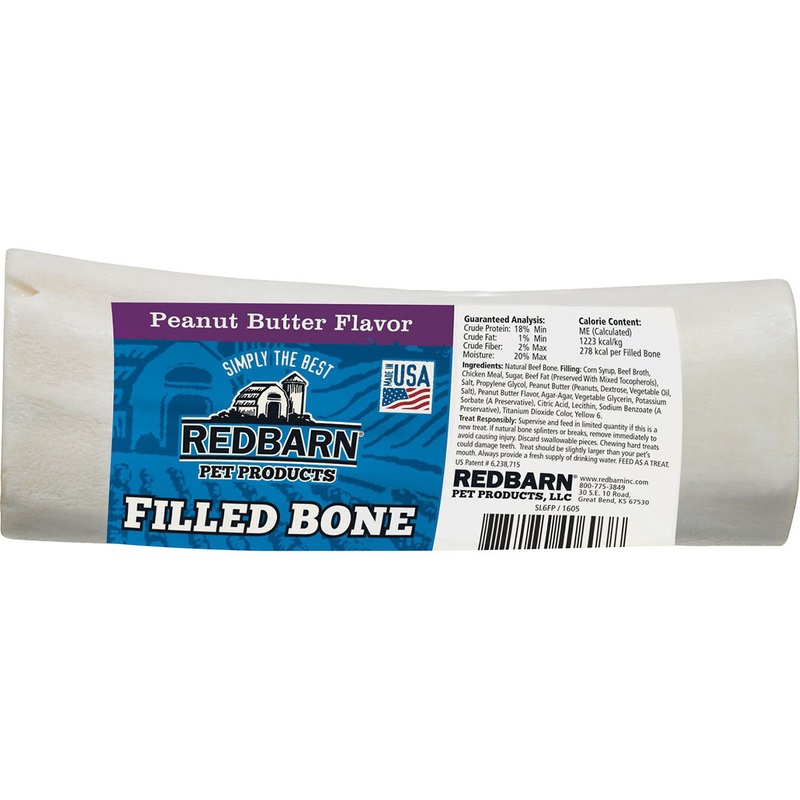 Redbarn Filled Bone Peanut Butter 6" Large Dog Treat 5oz