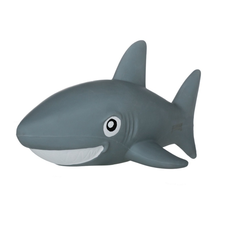 Territory Natural Rubber Shark Squeaker Dog Toy, 9"