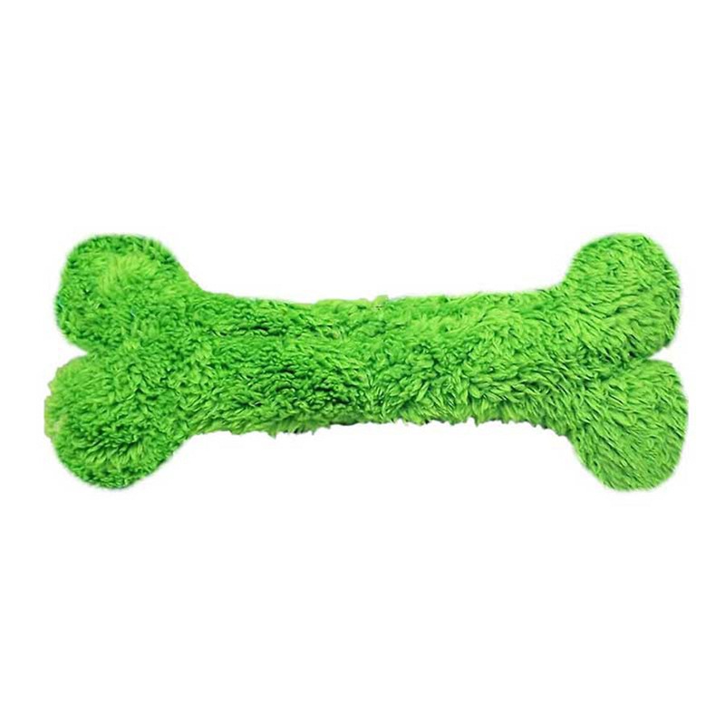 Cycle Dog Duraplush Fuzzy Small Green Bone Dog Toy