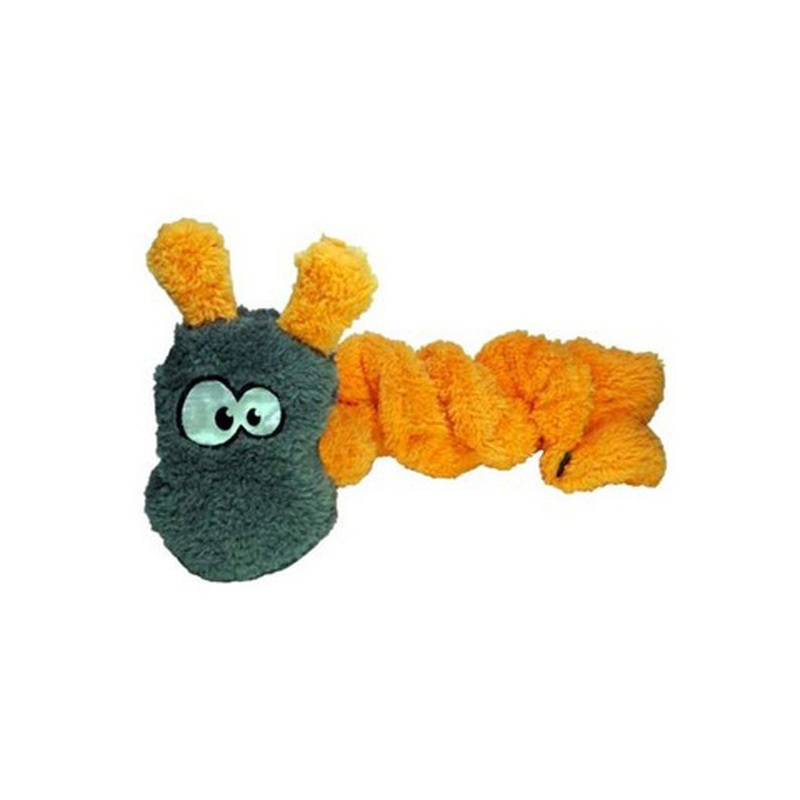 Cycle Dog Duraplush Orange/Grey Caterpillar Dog Toy