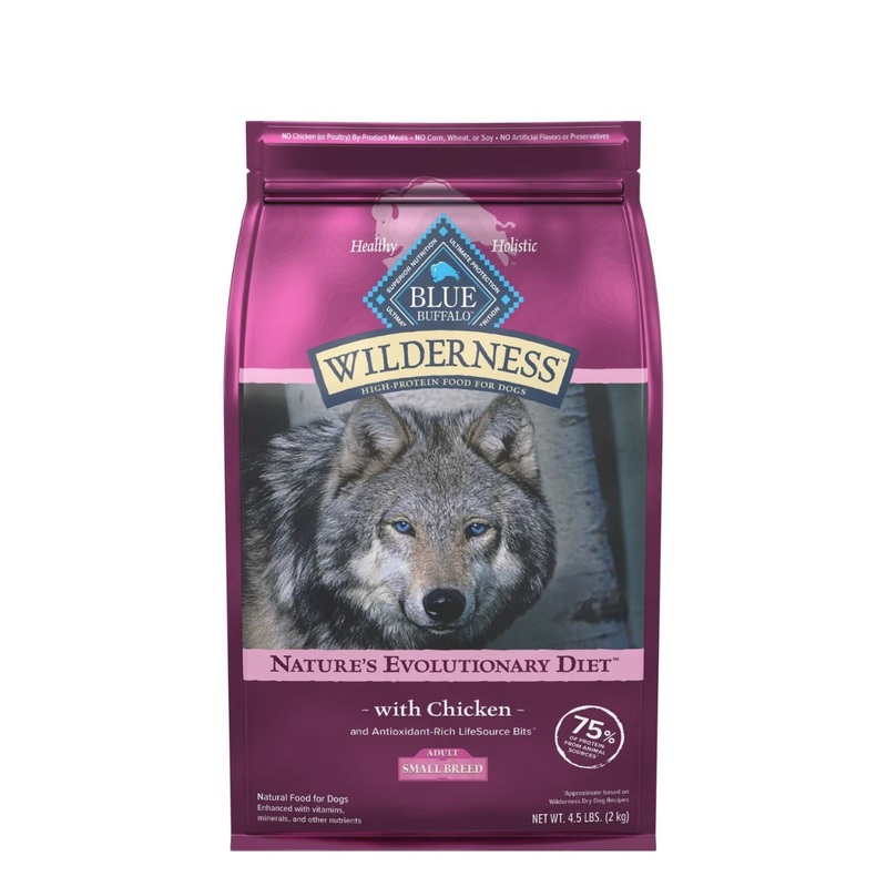 Blue Buffalo Chicken Wholesome Grain Chicken Small Bite Dry Dog Food Wilderness 4.5 lb