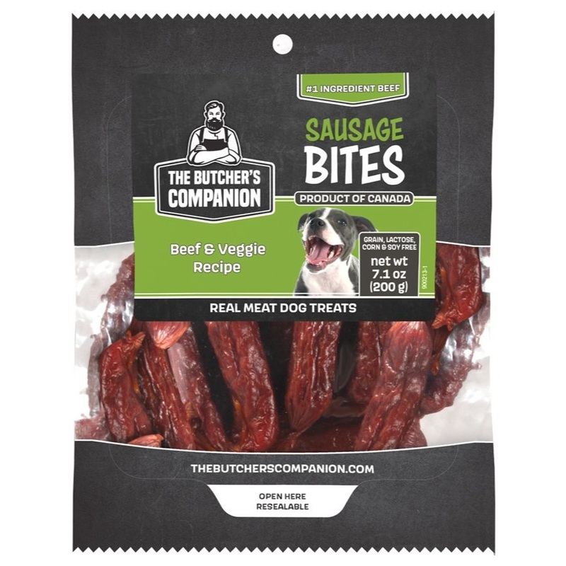The Butcher's Companion Beef & Veggie Recipe Sausage Dog Treats 5.3oz