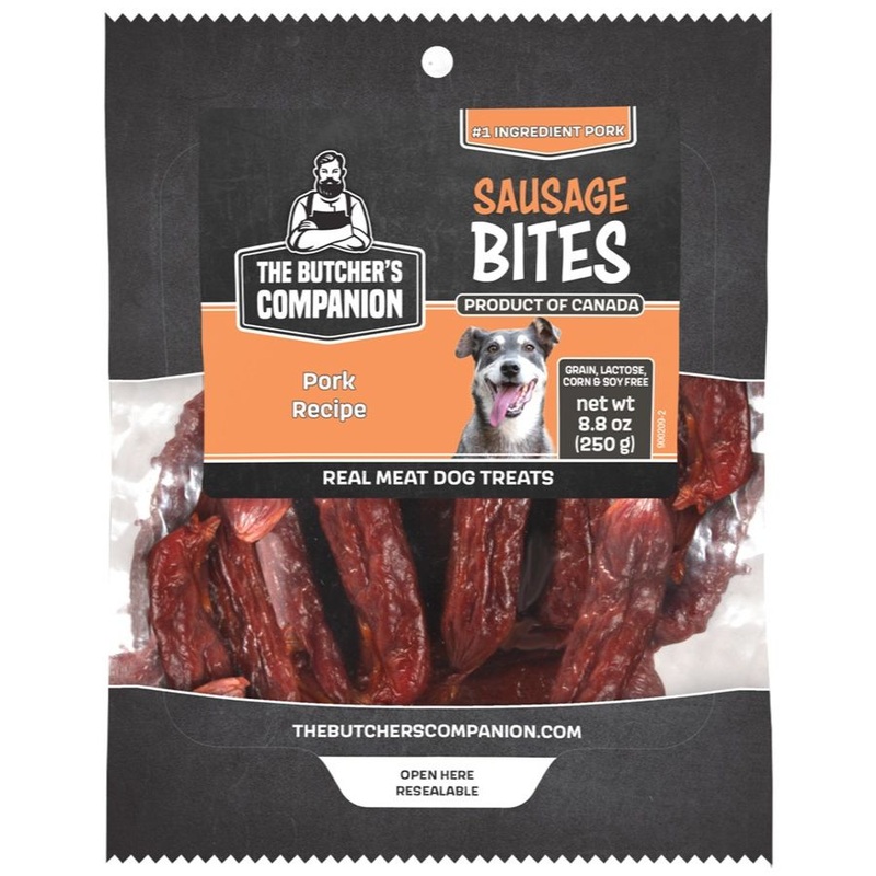 The Butcher's Companion Pork Bites Sausage Dog Treats 6.2oz