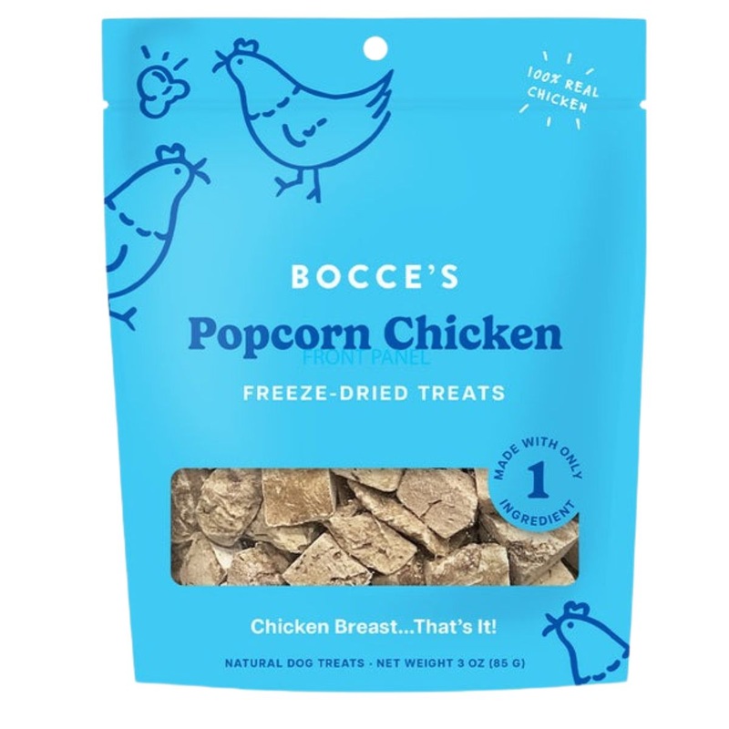 Bocce's Popcorn Chicken Freeze-Dried Dog Treats 3oz