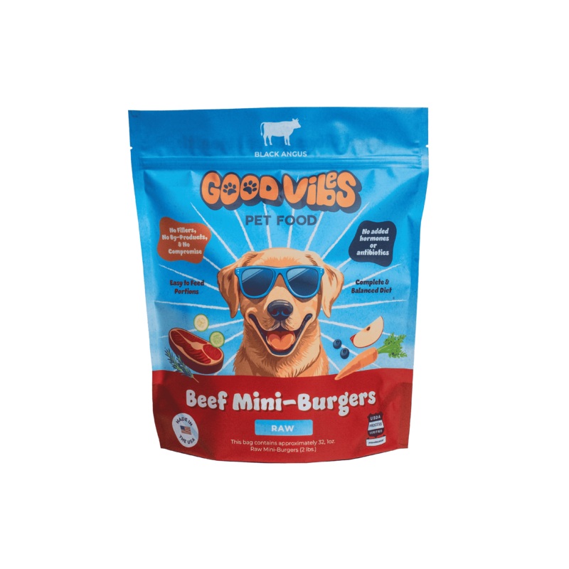 Good Vibes Beef Raw Frozen Dog Food 6lb Bag