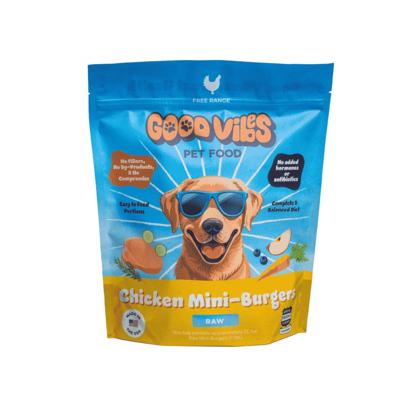 Good Vibes Chicken Raw Frozen Dog Food 18lb Box