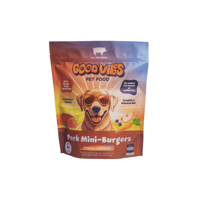Good Vibes Pork Gently Cooked Frozen Dog Food 6lb Bag