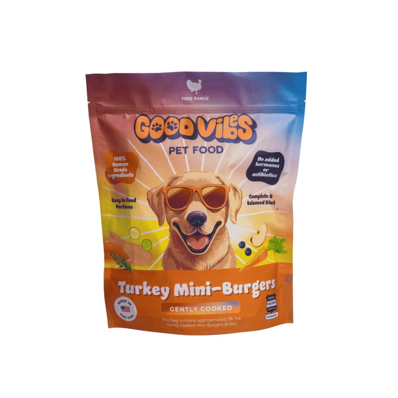 Good Vibes Turkey Gently Cooked Frozen Dog Food 2lb Bag