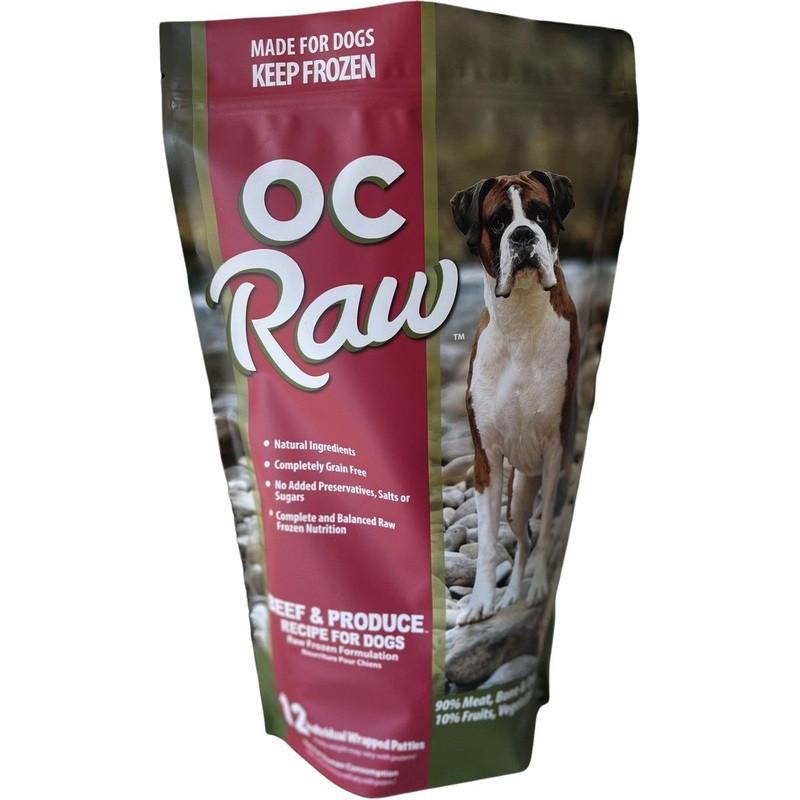 OC Raw Beef & Produce Patty Frozen Dog Food 6lb