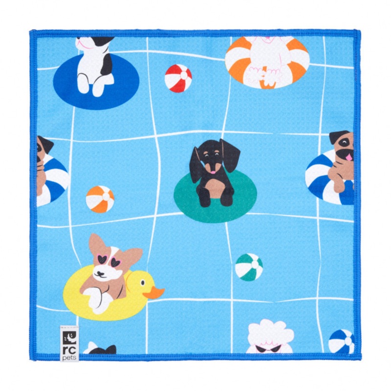 RC PETS Quick Dry Paw Towel, Pool Party, 12"/12"