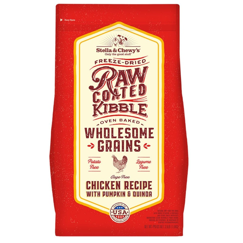 Stella an Chewys Chicken Recipe with Pumpkin & Quinoa Raw Coated Kibble Wholesome Grains 22lb