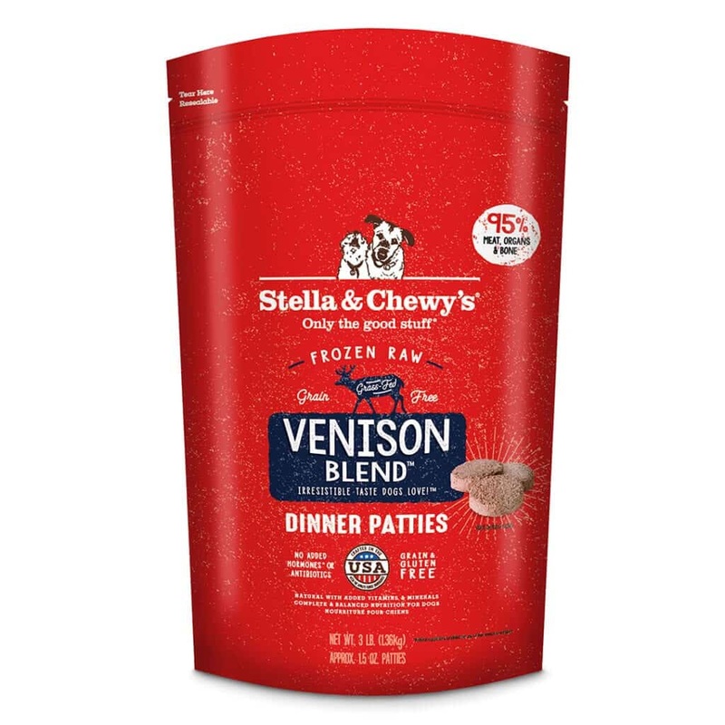 Stella and Chewys Venison Blend Frozen Raw Dinner Patties Dog Food 6lb