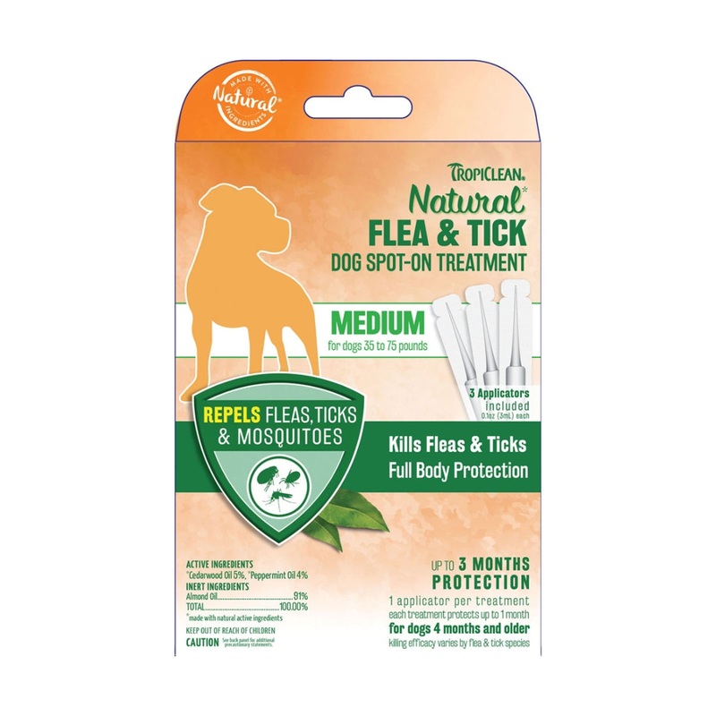 Tropiclean Natural Flea & Tick Spot On Dog Treatment Medium