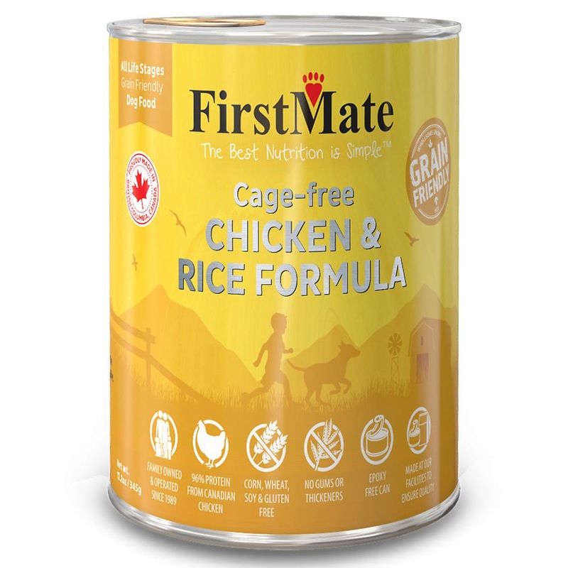 First Mate Cage-Free Chicken & Rice Formula 12 Cans Wet Dog Food 12.2oz