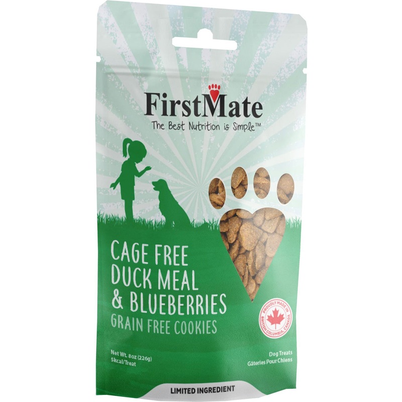 First Mate Cage Free Duck Meal & Blueberries Dog Treats 8oz