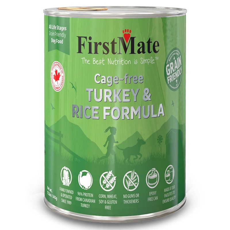 First Mate Cage-Free Turkey & Rice Formula 12 Cans Wet Dog Food 12.2oz