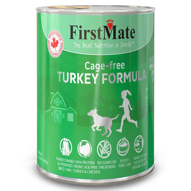 First Mate Grain-Free Cage-Free Turkey Formula Limited Ingredient Wet Dog Food 12.2oz