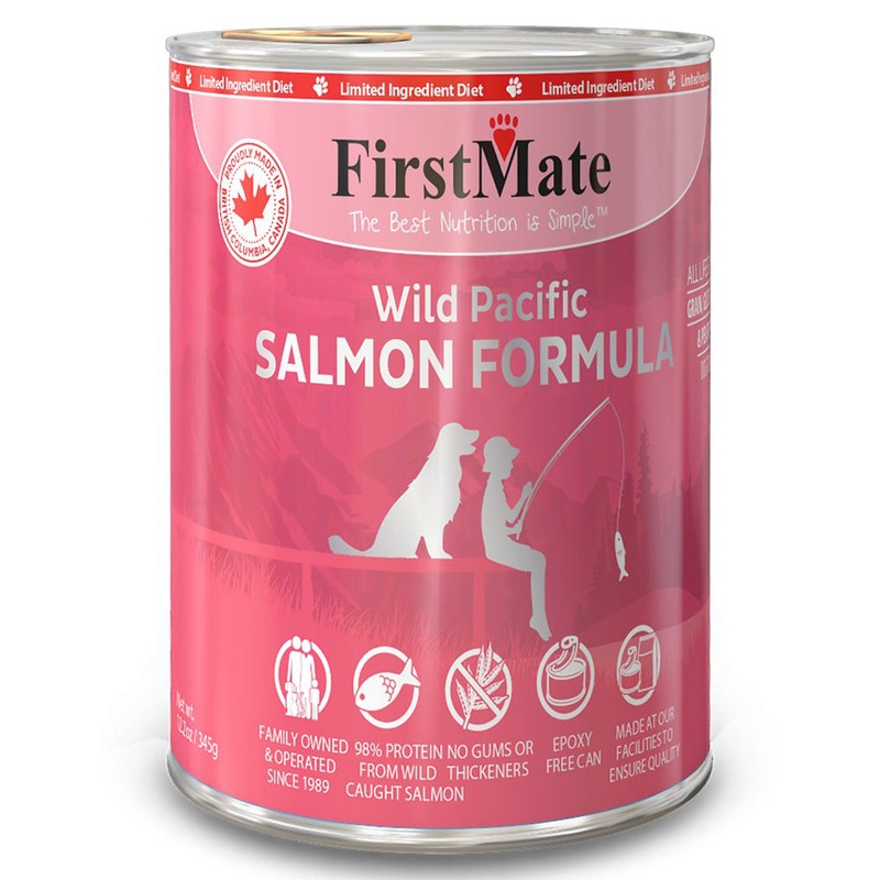 First Mate Grain-Free Wild Pacific Salmon Formula Limited Ingredient Wet Dog Food 12.2oz
