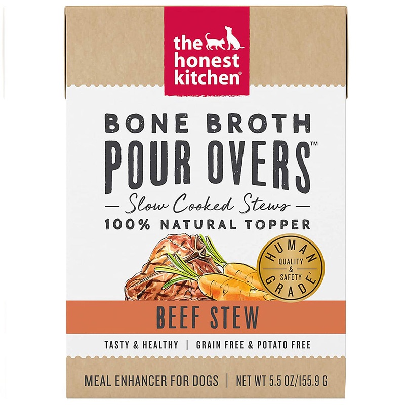 The Honest Kitchen Bone Broth POUR OVERS Beef Stew Wet Dog Food Topper 5.5oz
