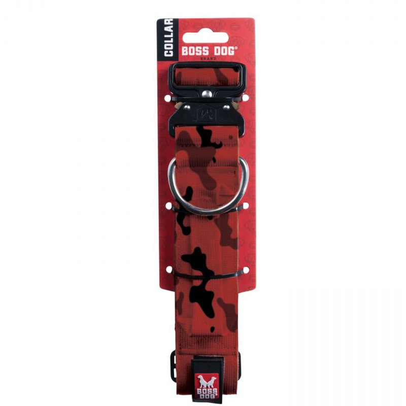Boss Dog Tactical Collar 1.2" Wide 13"-16" Small Camo Red